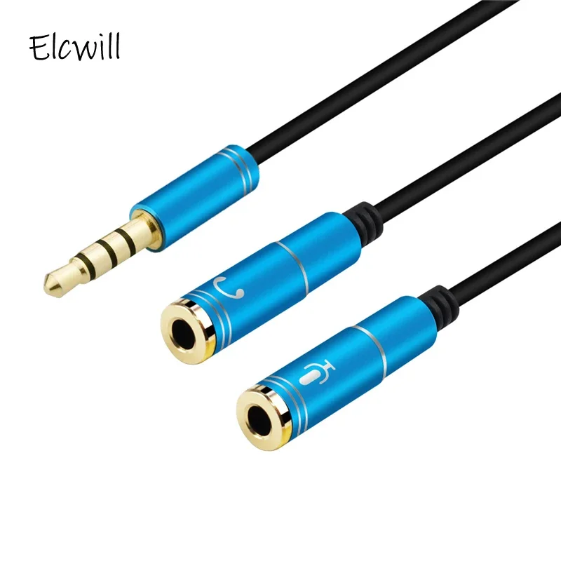 3.5mm kabel splittera do komputera Jack 3.5mm 1 męski do 2 żeński mikrofon Y rozdzielacz przewód AUX Adapter rozgałęźnik zestawu słuchawkowego