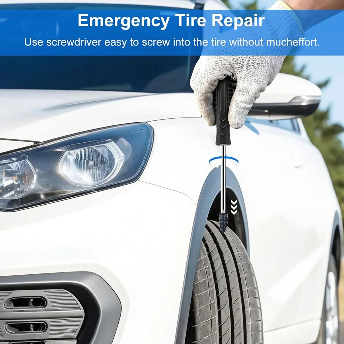 

Quick Tire Repair Kit Vacuum Rubber Screw Plugs Tool Car Motorcycle Electric Vehicle Tubeless Puncture Repair