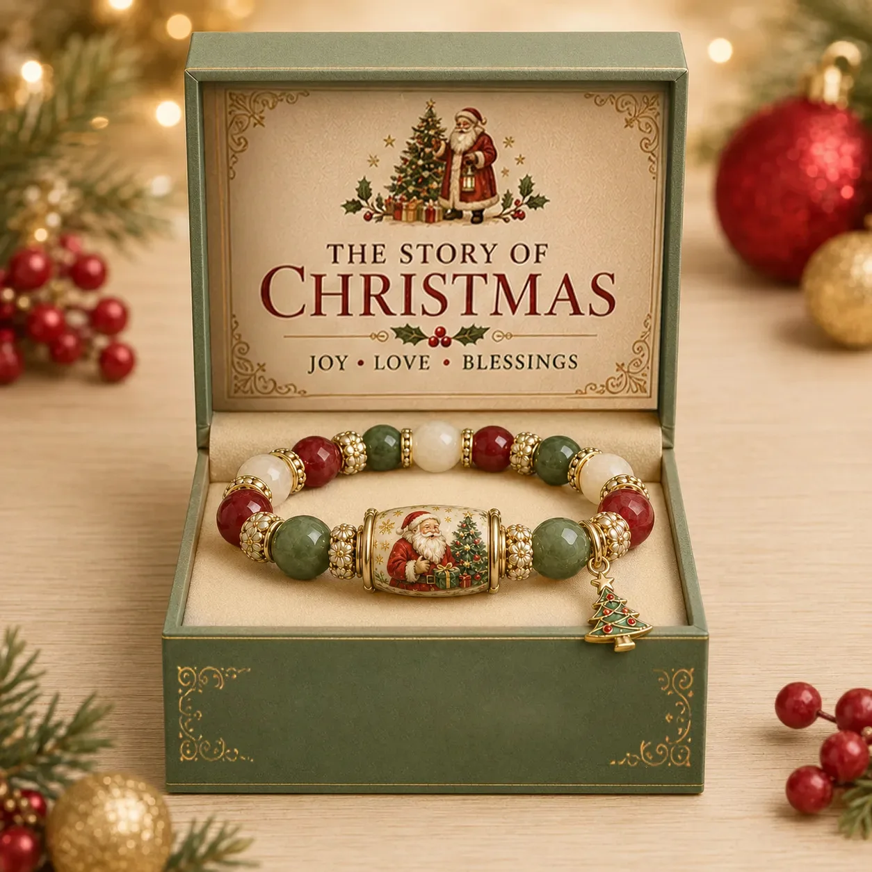 2026 Limited Edition Christmas Magic Collection Bracelet for Women Girls, Stretch Beaded Bracelets Stocking Charms, Jewelry Gift