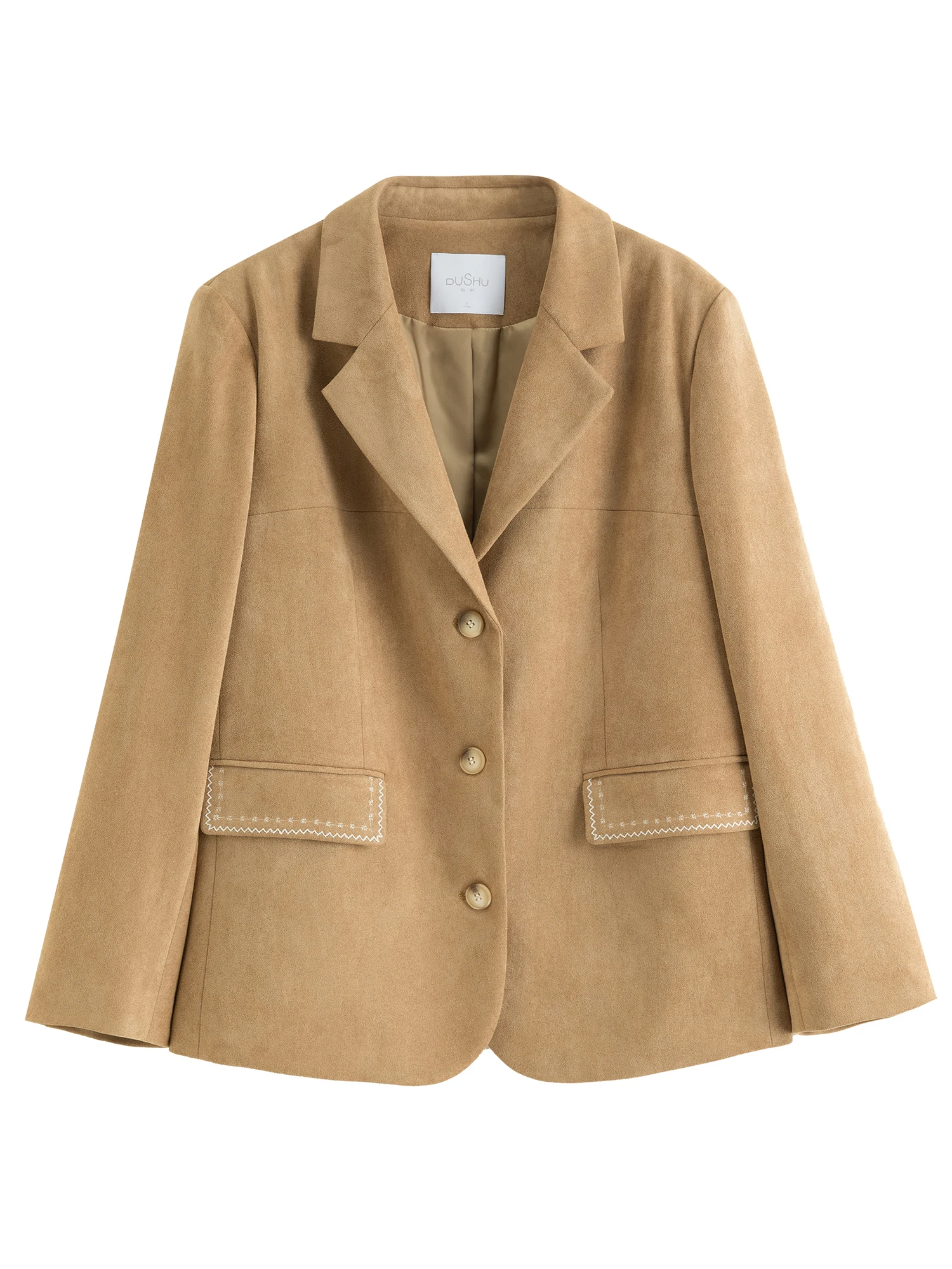 Elegant Camel Tan Two-Piece Blazer Suit . S17018efc8a2d4ad4bb0e609bb7e7a127W