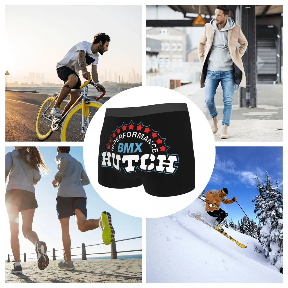 الملاكم السروال السراويل Hutch مرحبا الأداء BMX أحمر أبيض أزرق أسود تيم القاضي سراويل الذكور ملابس داخلية جيدة التهوية للرجال أوم #6