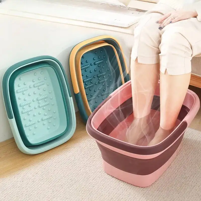

2025 Soaking Portable Folding Home Massage Deep Knee Bathtub Size Small Plastic Foot Washing Bucket