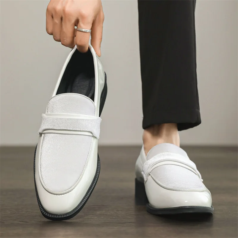 

New Suede Business Casual Leather Shoes for Men Fashion Style Loafers Pointed-toe Soft-soled Bean Shoes Moccasins Slip on Flats