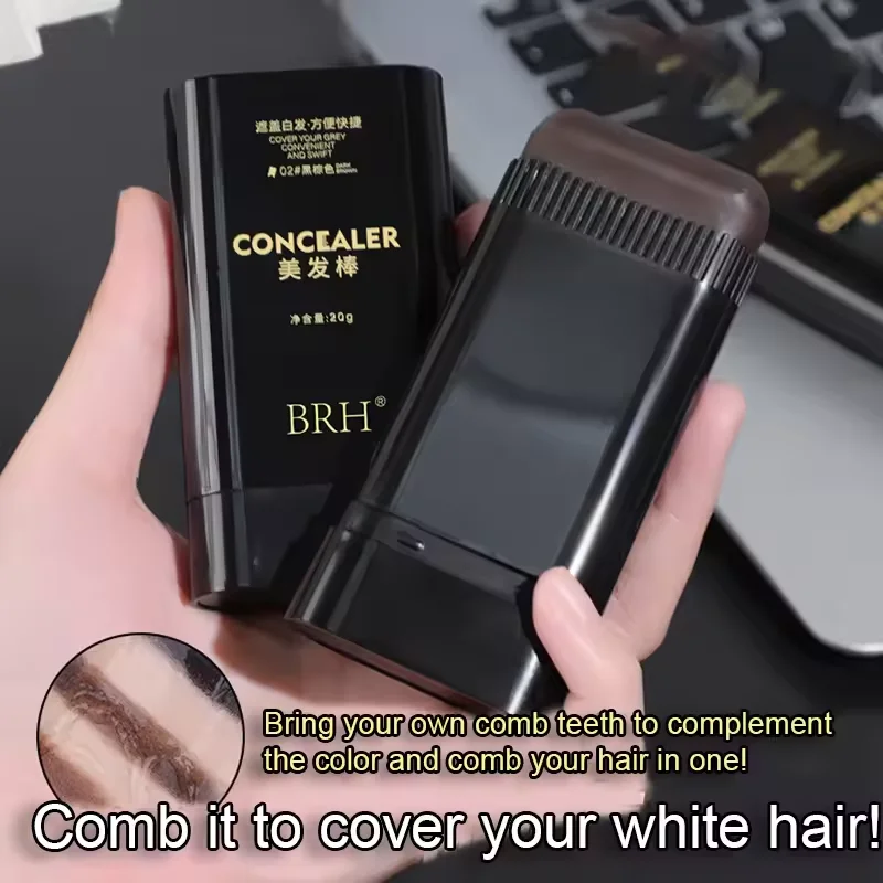 3 ألوان عصا شعر لتغطية الشعر الأبيض دون يتلاشى، عصا صبغ الشعر القابل للتصرف، صبغة شعر النبات، تجديد ألوان الشعر الجذور #3