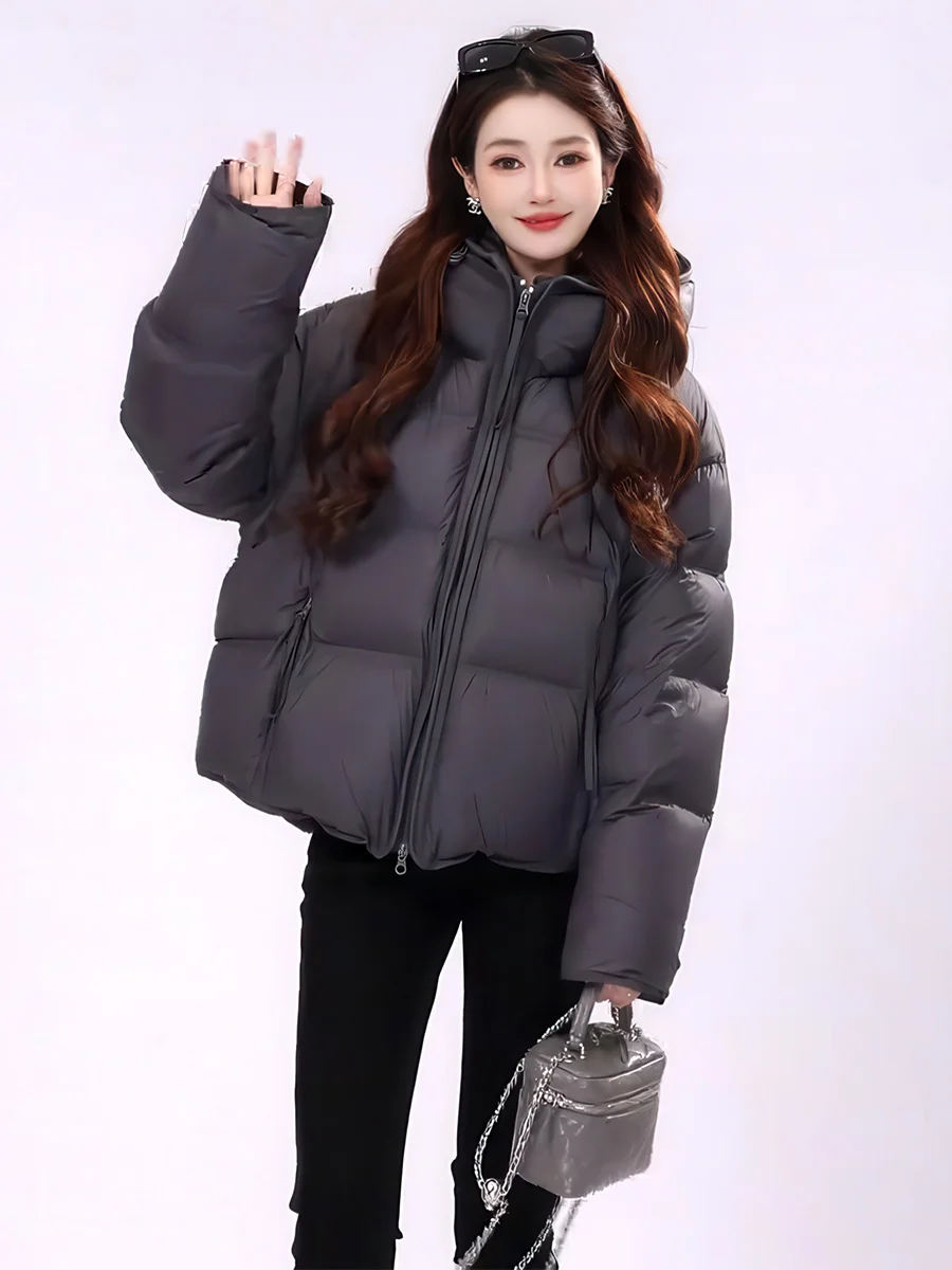 Casual Sle ort 90 blanco Du down Puffer Jaet abrigo de invierno Thiened para mujer con capucha pan Sle ropa de abrigo cálida