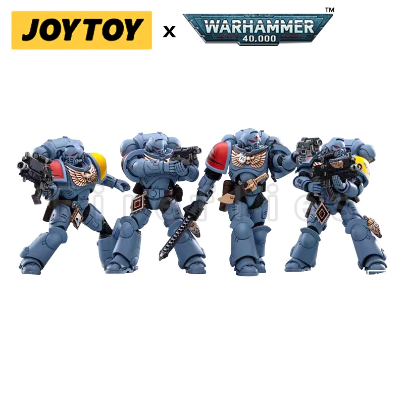 Figura de acción JOYTOY (4 unids/set), paquete de batalla de lobos espaciales, paquete de cazadores, modelo de colección de Anime, juguete, 1/18