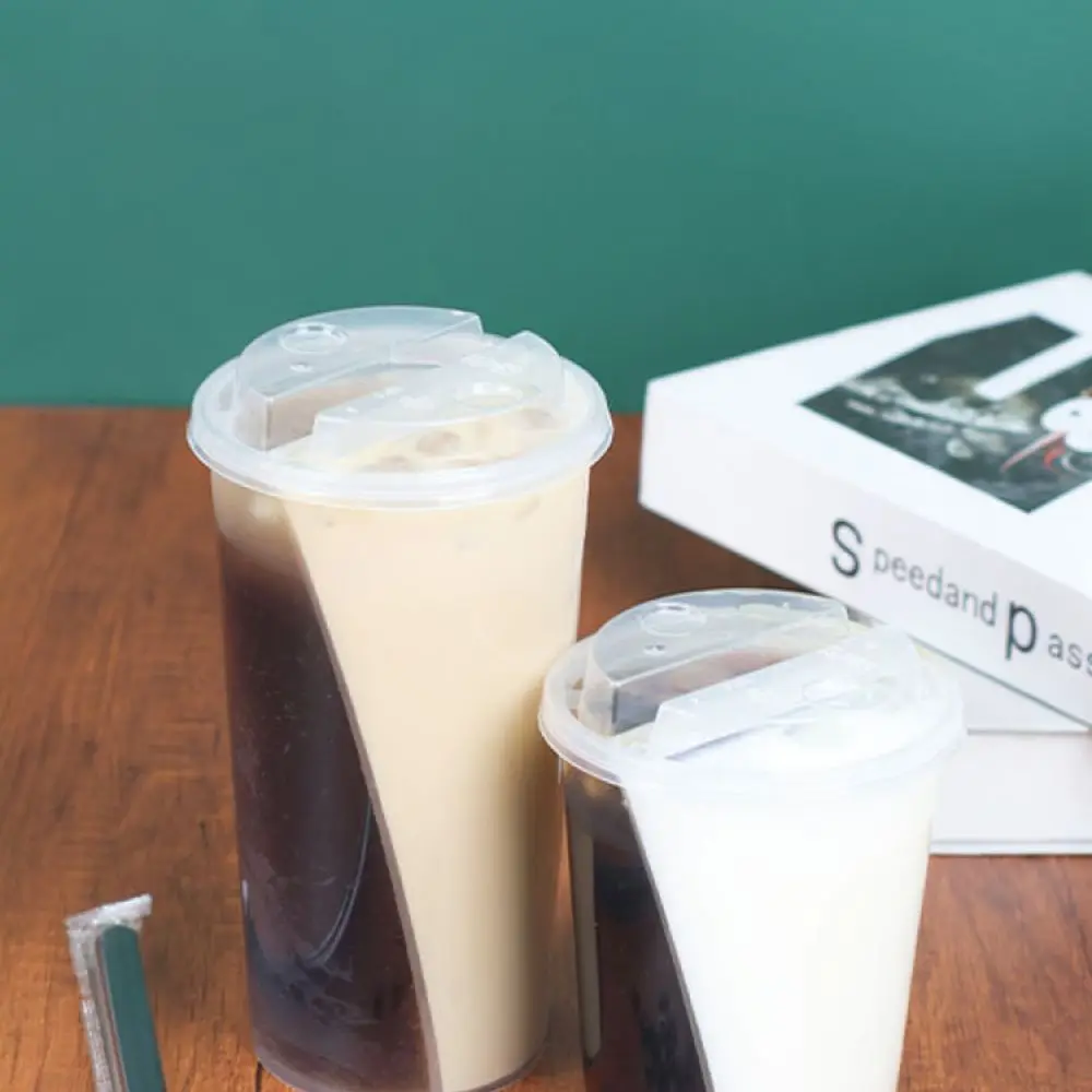Double Flavor Plastic Cold Drink Cup S Partition Beverage Container Large Caliber Leak Resistant For Takeaway