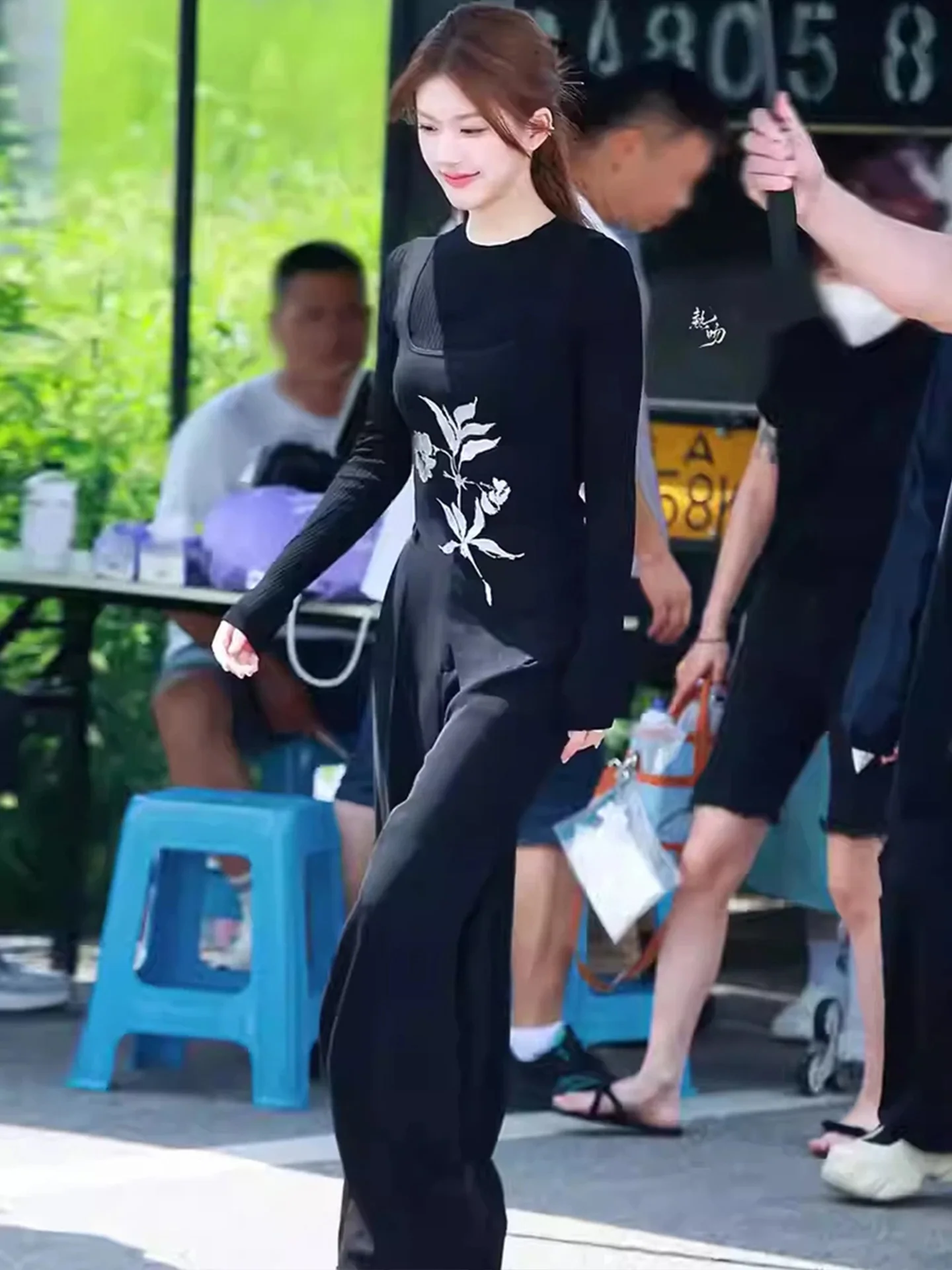 

Fashionable Three-Piece Set Women's Spring Black Base Shirt Halter Wide Leg Pants Casual Style Comfortable High Waist Trousers