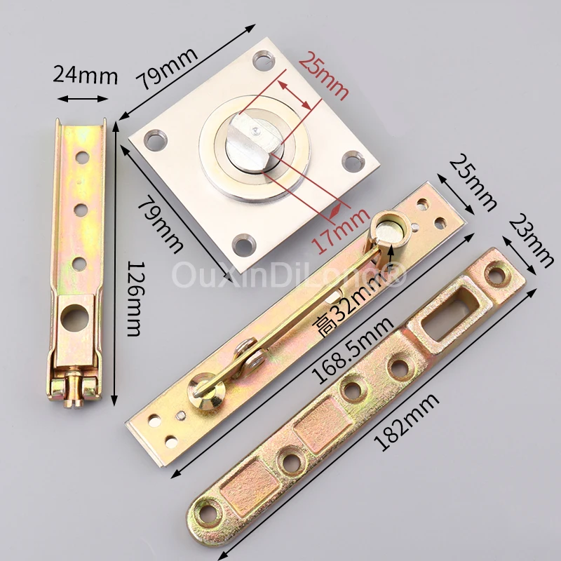 1Set Heavy Door Pivot Hinges 360° Rotation Invisible Door Hinges Background Wall Hidden Hinges Install Up and Down Loading 250KG