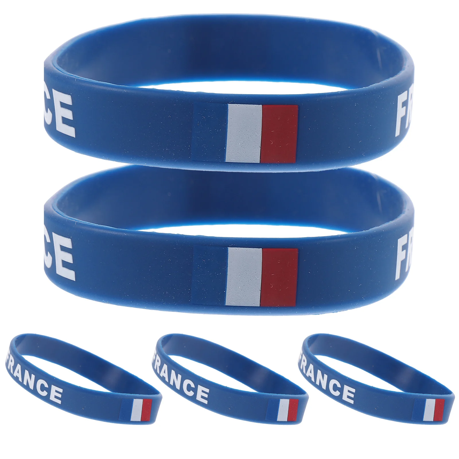 Silicone Wristband 5pcs Soccer Fan Accessories Soft Durable Country Flag Bracelet One Size Fits Most Sports Match Gift