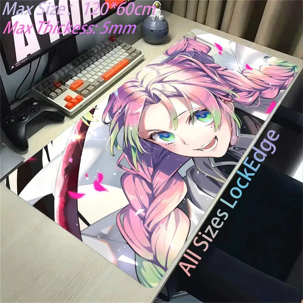 Demon Slayer Kanroji Mitsuri Mousepad Anti-Slip Thickened Mouse Pad Oversized Gaming Keyboard Notebook Table Mat for PC Desk Pad