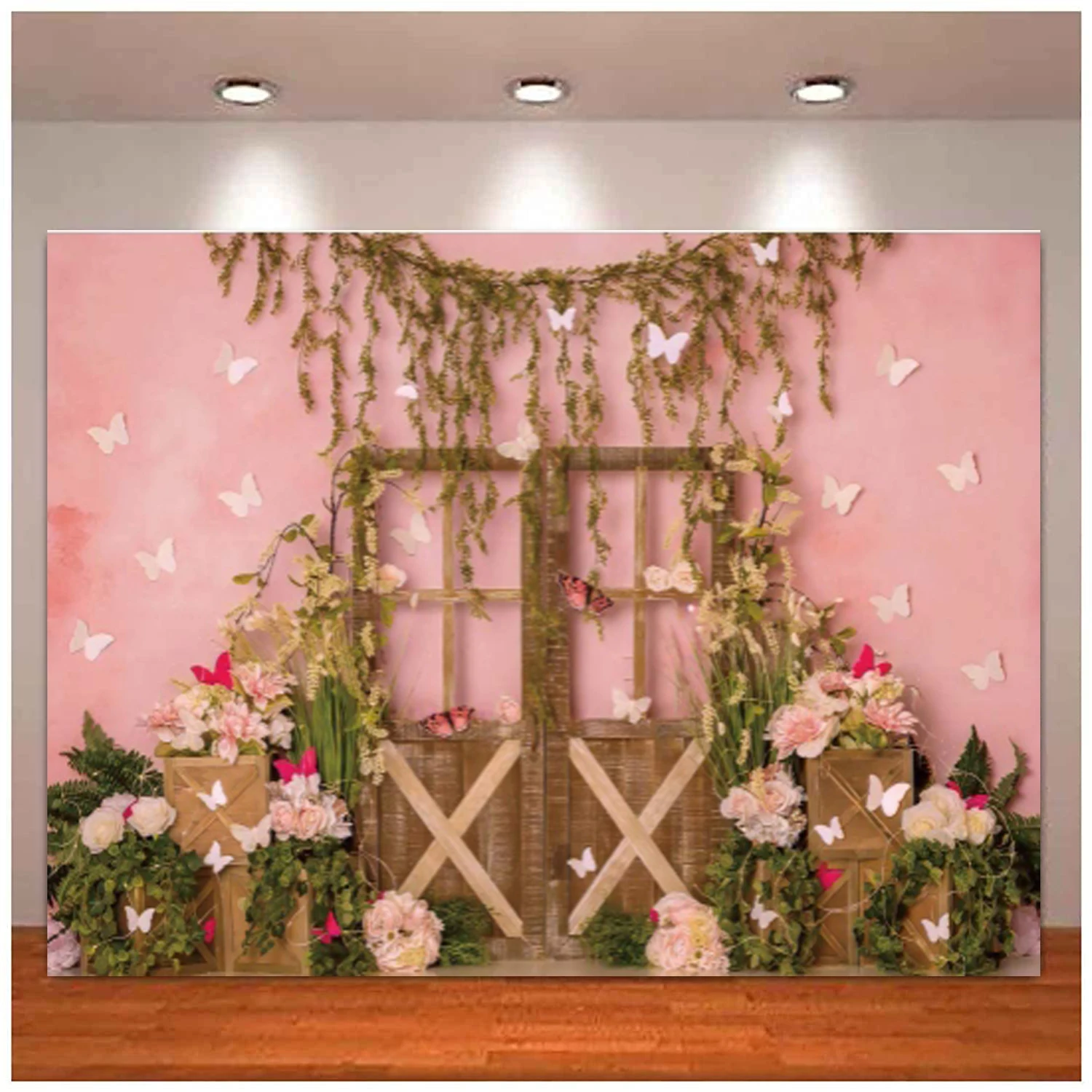 Cake Smash 1st Birthday Photography Backdrop Spring Floral Farm Theme Photo Background for Party Photo Shoots Baby Shower Kid