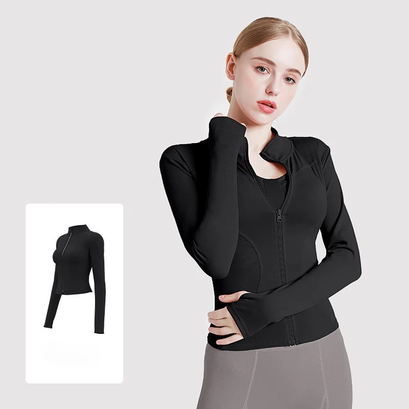 Yoga Clothes Windbreaker Sportswear Woman  Running Long Sleeve Sweatshirt Sports  Jackets Top Women Autumn/Winter Zip Coat