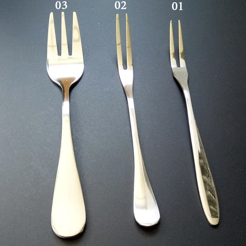 VanKood Stainless Steel Fruit Fork Dessert Fork Eco-friendly Two Tooth Dinner Forks Fork Western Style Kitchen BBQ Tool