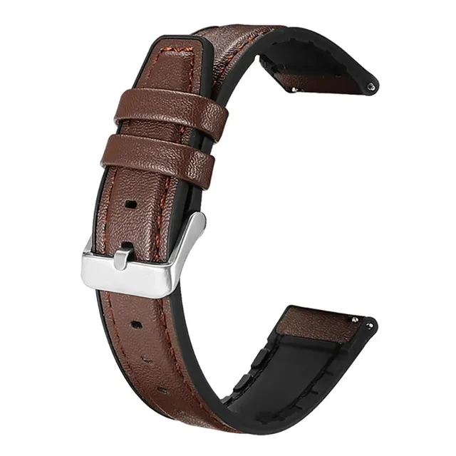 22mm 20mm Leather Silicon for Garmin Vivomove HR 3 / Vivoactive 4 3 / Venu Luxe Style Watch Band Strap