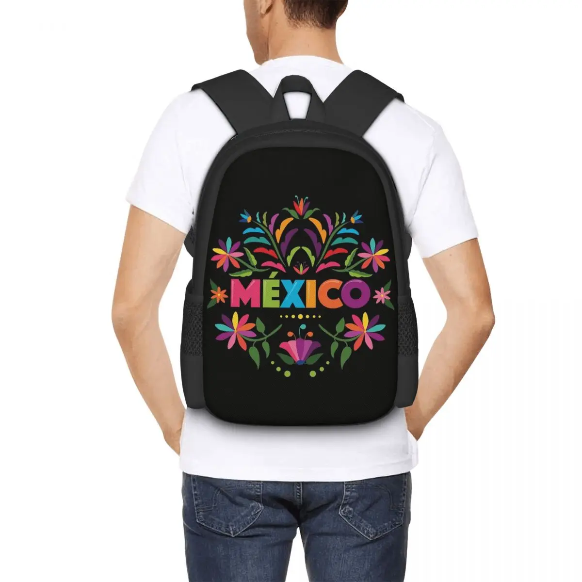 

Colorful Mexican Traditional Pattern Student Backpack School Bag Hiking Travel Daypack for Fashion Bookbag Shoulder Bags