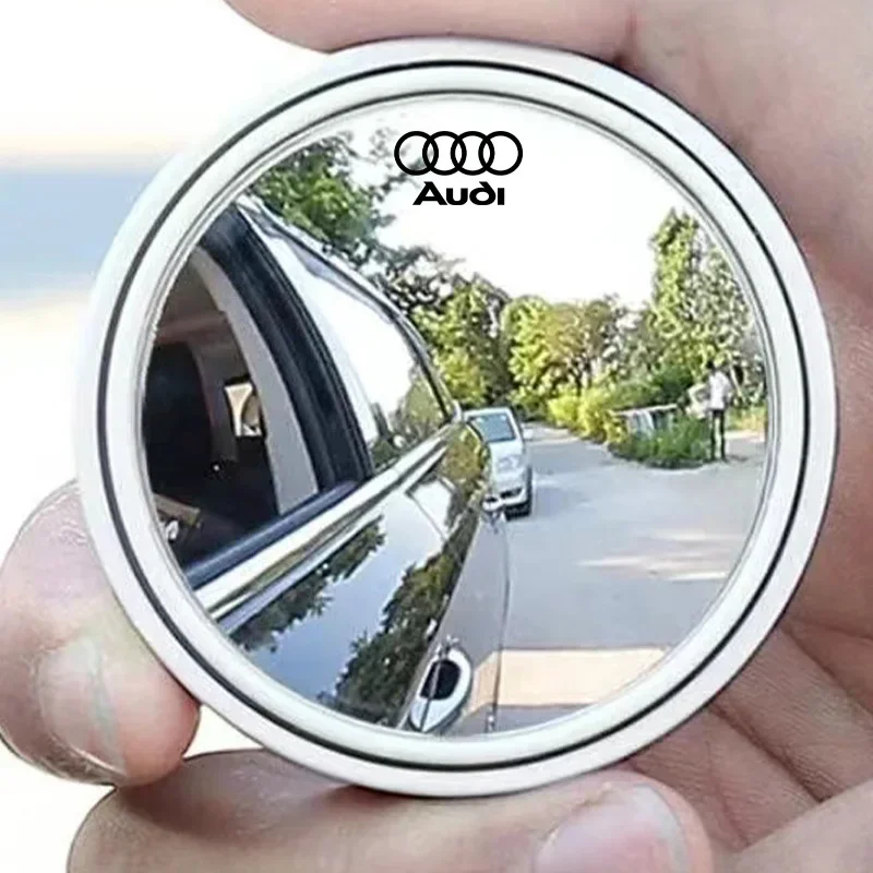 Car Wide-angle 360 Degree Adjustable Clear Rearview Auxiliary Mirror Accessories For Audi Sline A1 A2 A3 A4 A5 A6 A7 A8 sticker