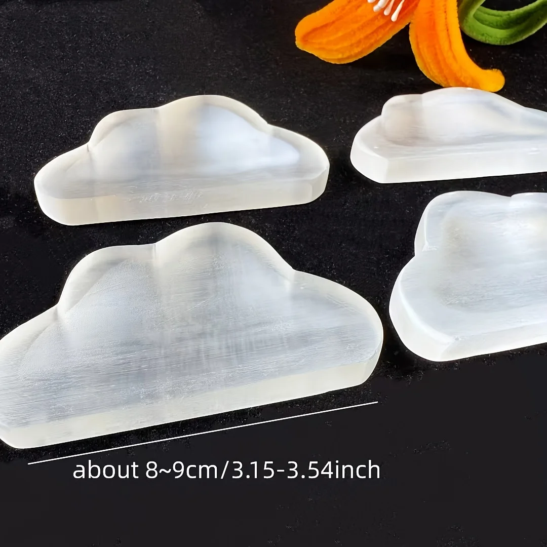 Cloud Shaped Bowl Natural Selenium, Plaster selenite stone mineral specimen plaster, Ornement de nuage en gypse marocain naturel