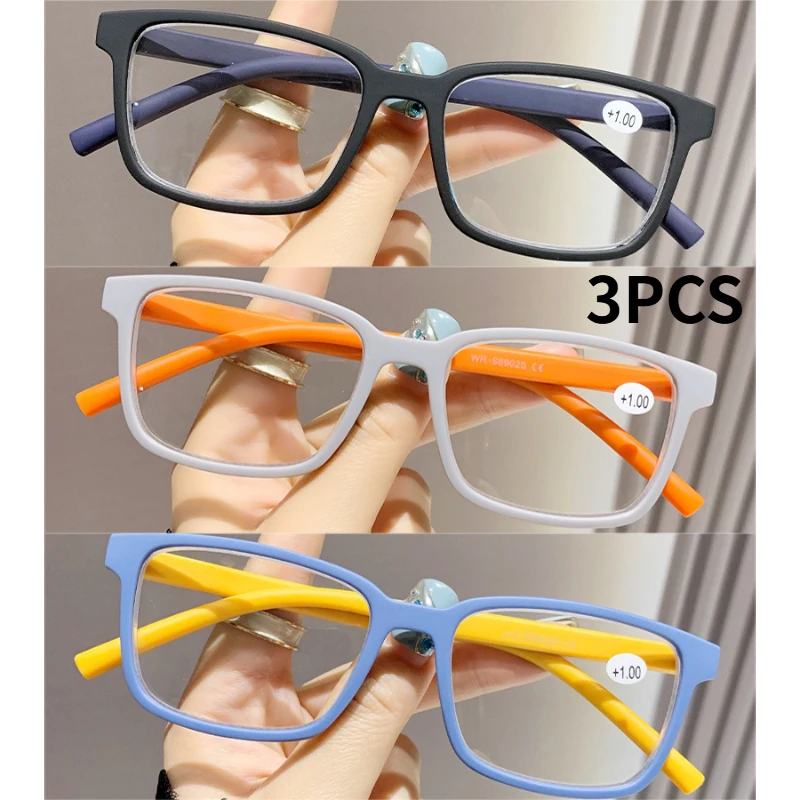 3 قطعة نظارات القراءة الملونة المضادة للضوء الأزرق العصرية النساء العصرية شخصية عصرية إطار نظارات نظارات القراءة المسنين #1