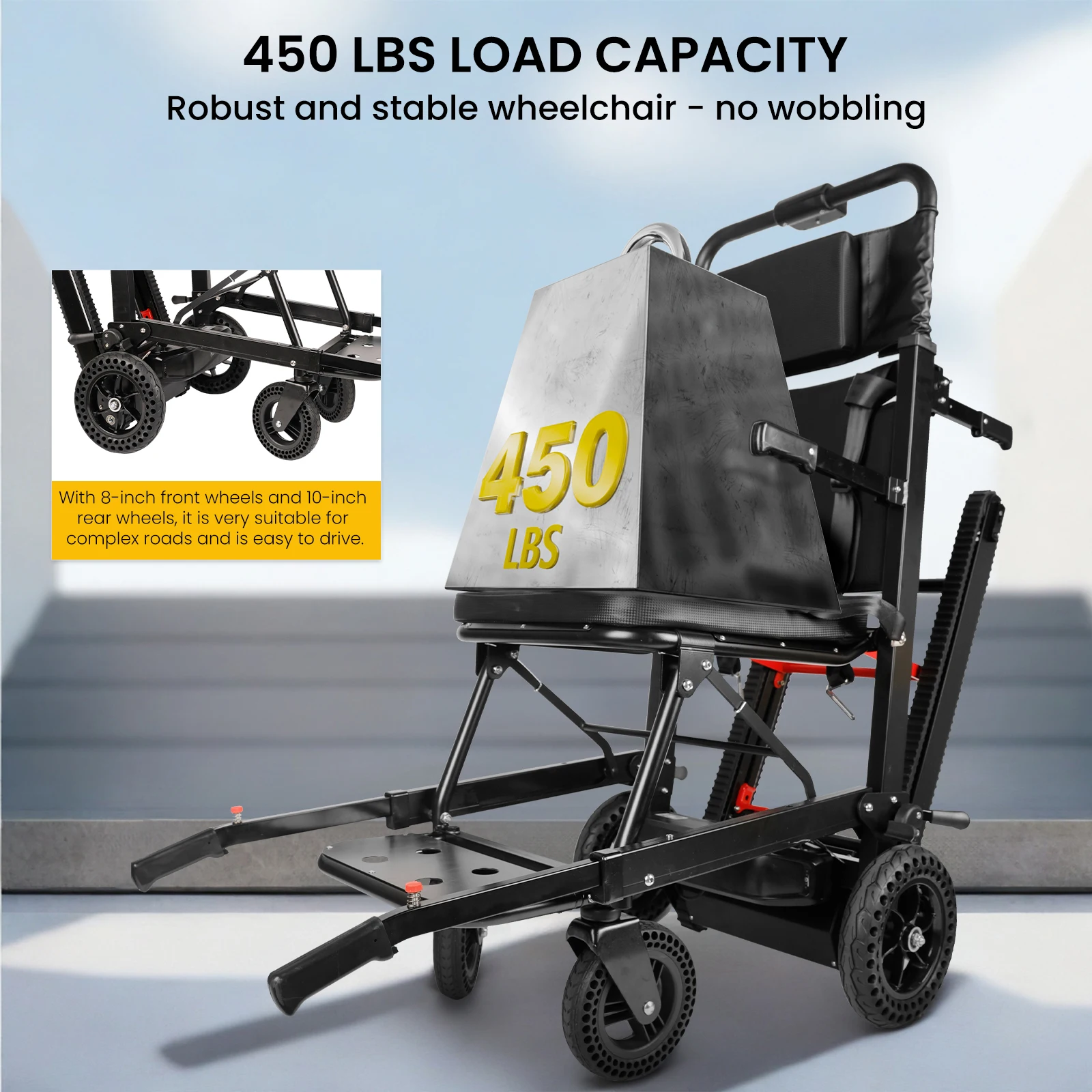 Higher Quality Elderly Disabled Patients Up & Down Stairs Stretcher Electric Stair Climbing Motorized Wheelchair Lift Max 440lb