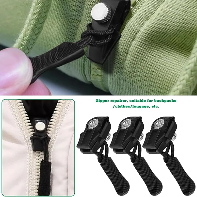 3-12Pcs Universal Zipper Reparatur Kit Schnell Instant Abnehmbare Zipper Kopf Ersatz Zipper Slider Pull Jacke Taschen Mantel DIY Nähen – Detail 9