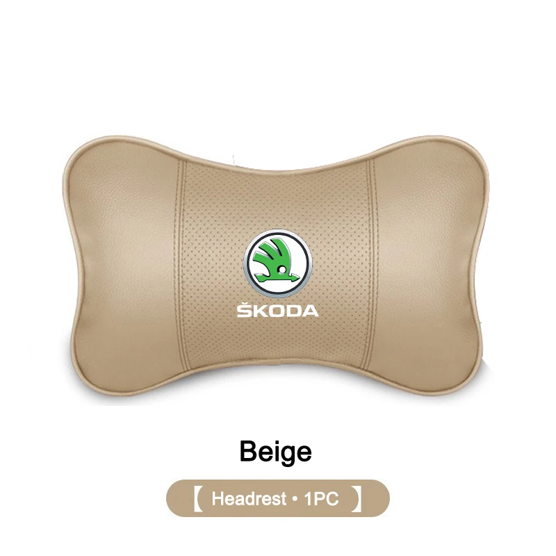 

1Pcs Car Seat Headrest Auto Logo Neck Pillow For Skoda Octavia Fabia Rapid Kamiq Scala Kodiaq Superb VisionS Yeti Karoq Enyaq-iV