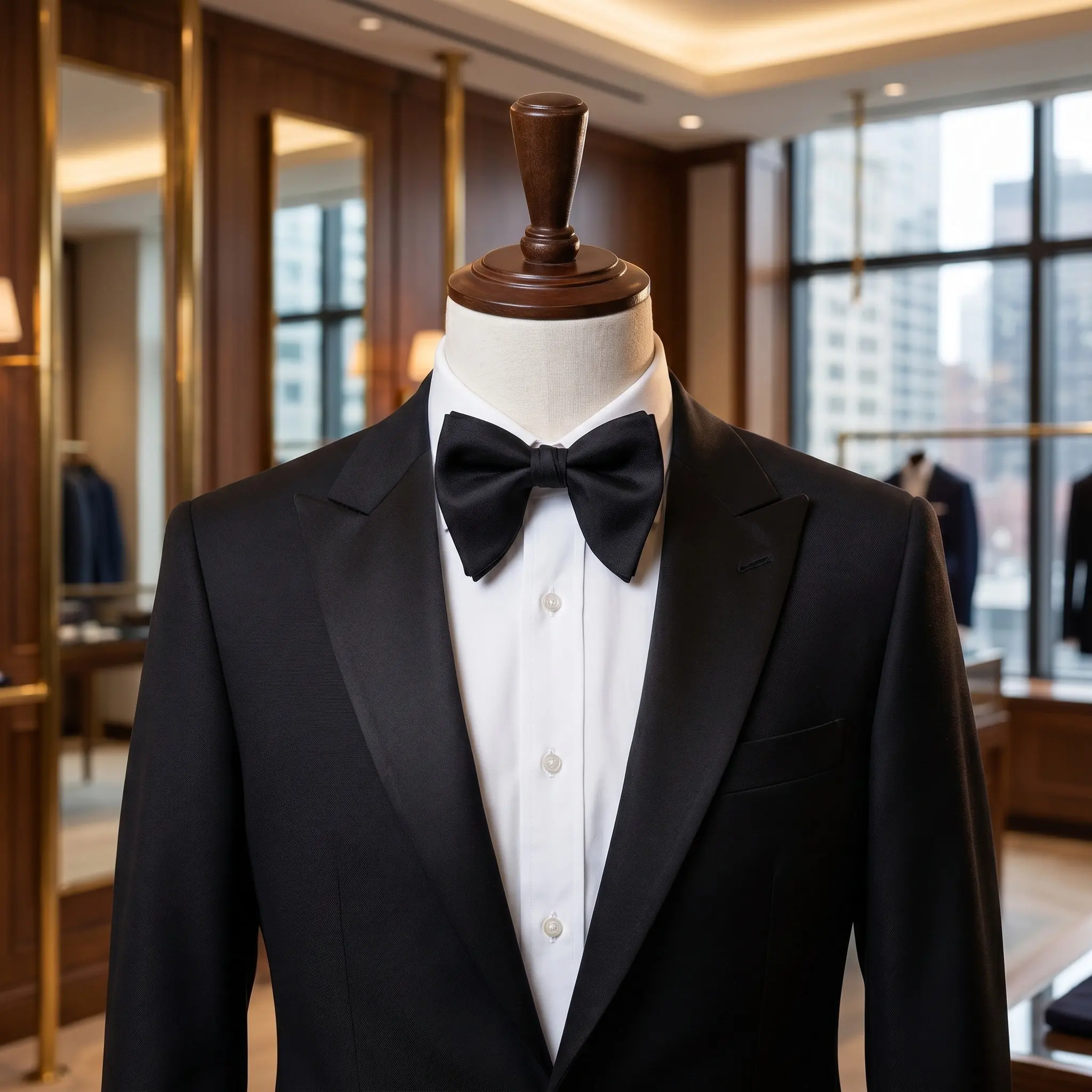 Men Black Double Layer Bow Tie Pre-Tied Polyester Suit Bow Tie for Wedding Banquet Formal Dinner Party Men Formal Bowtie