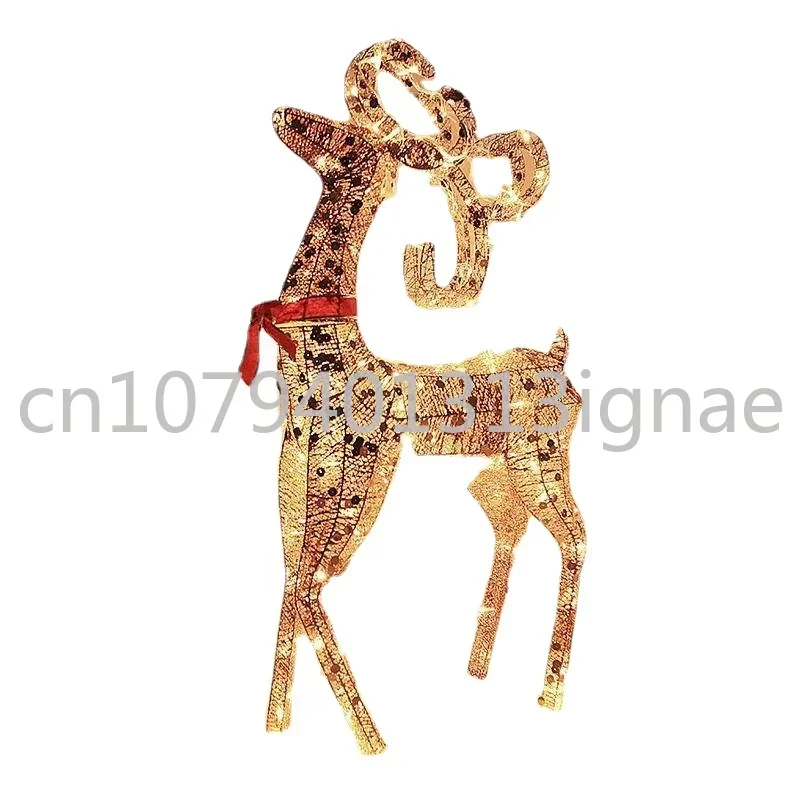 

Christmas Deer Pulling Car Luminous Deer Pulling Car Iron Deer Christmas Elk Decoration Hotel Hall Window Decoration Supplies