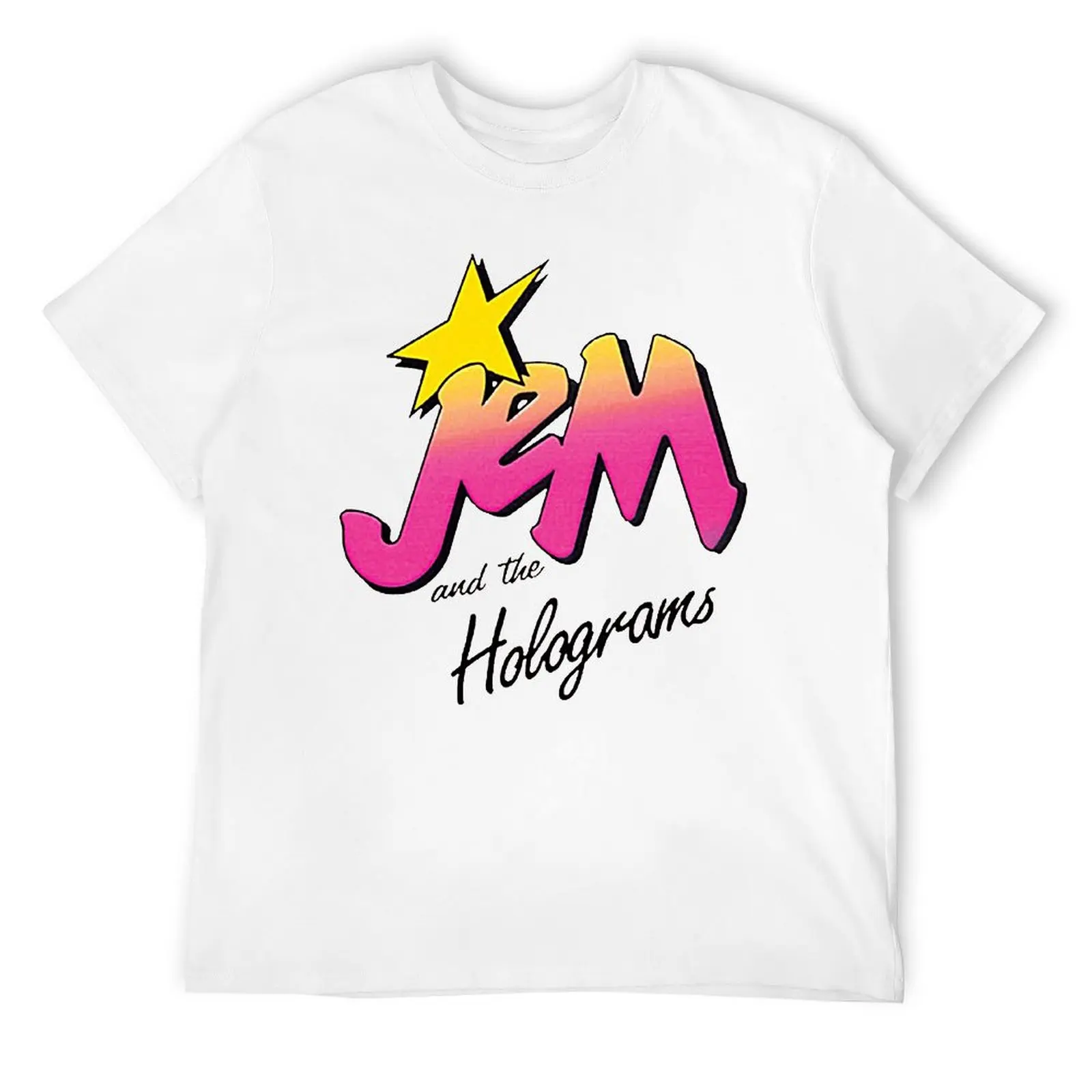 LOGO JEM AND THE HOLOGRAMS Classic Round Neck T-shirt Motion Tees Unique Humor Graphic Travel Eur Size