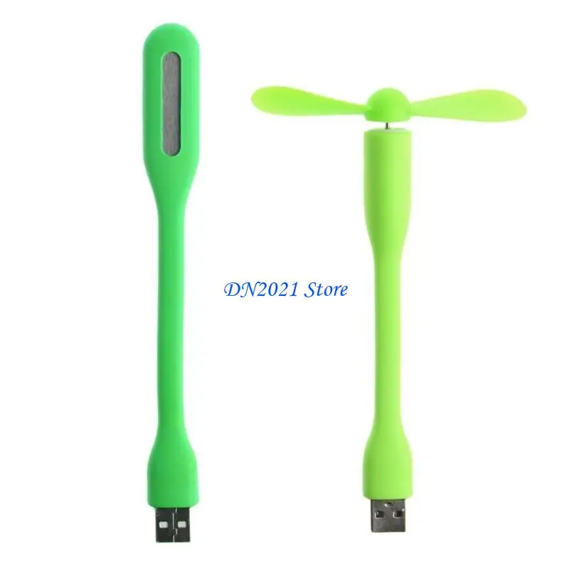 F3KE Mini USB Fan Flexible Bendable Fan Portable Cooling USB LED Light Lamps
