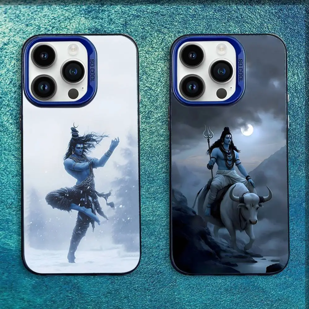 

Lord Shiva Mahadev Of India Phone Case For iPhone 16,15,14,13,12,11,Mini,Pro,E,MAX Blue Candy Matte Shockproof Cover