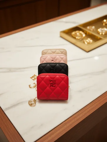 CH Exquisite Brand Logo Women's Wallet New Exquisite Luxury Short Style Solid Color Coin Women's Wallet High Quality PU Material