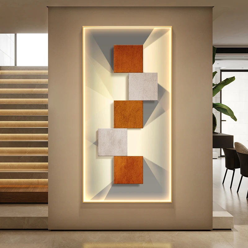 Modern Art Mural Lamp Interior Entrance Decoration Painting Vertical Corridor Simple Abstract Living Room Hanging Painting Liigh