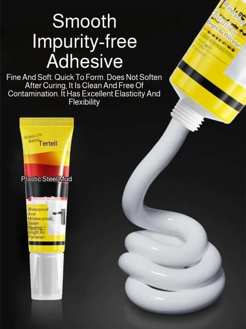 

Home Waterproof Sealant for Kitchen/Bathroom, White Mildew-Proof Ceramic Glue, Toilet/Sink Edge Sealing Caulk, Durable Anti-Mold