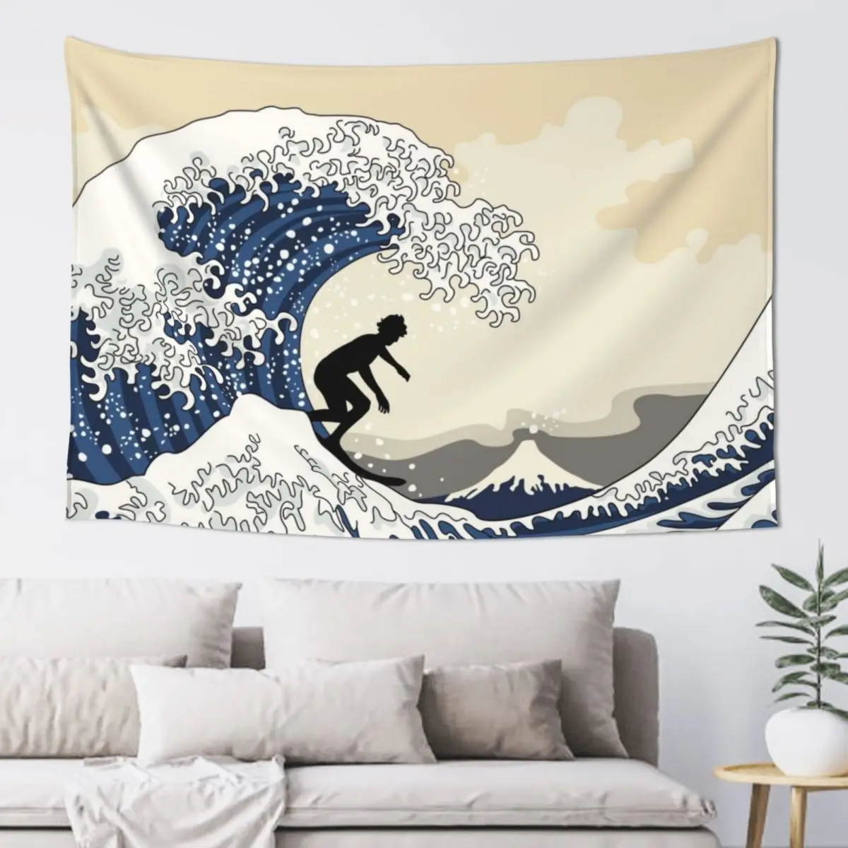 

The Great Surfer of Kanagawa Tapestry Aesthetic Decoration Things To The Room Tapestry