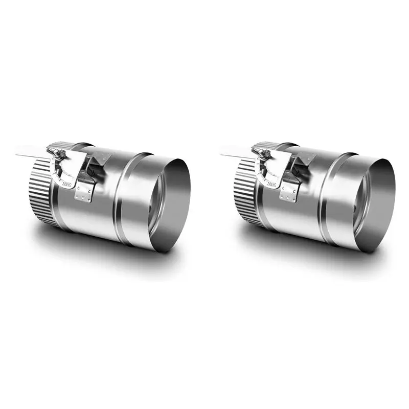 A01F-2Pcs 4Inch HVAC Duct Manual Volume Damper With Sleeve Galvanized Adjustable Air Flow Duct Hvacair Balance For HVAC