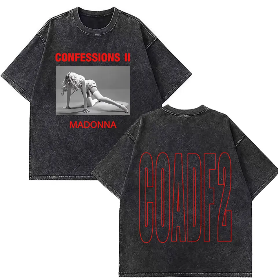 Madonna CONFESSIONS II Album Tour 2026 Print Vintage Washed T