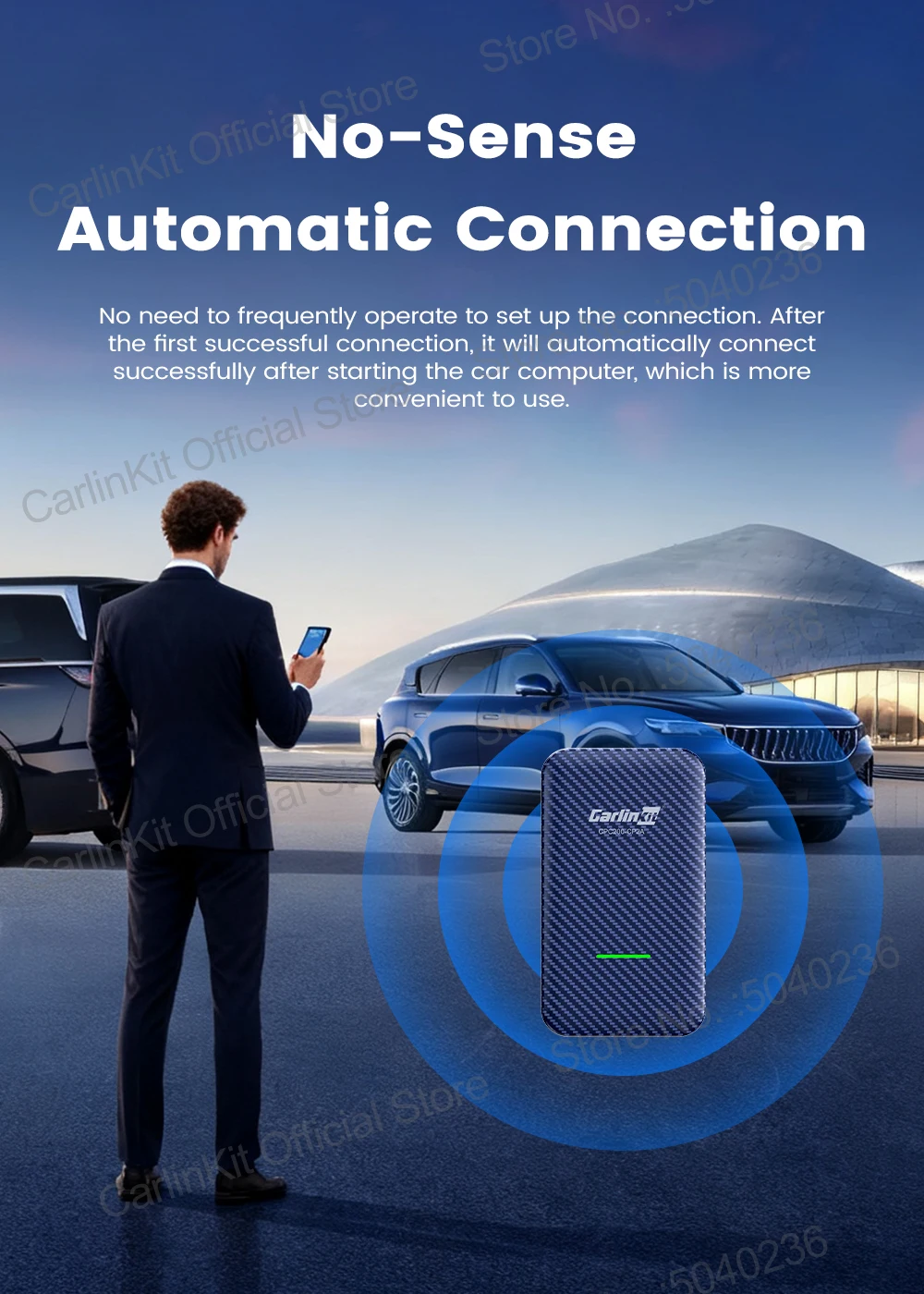CarlinKit 4.0 CP2A 2-in-1 CarPlay Android Auto Wireless Adapter für kabelgebundene CarPlay-Fahrzeuge BT Wifi 5GHz Online-Upgrade Smart Car Box – Detail 9