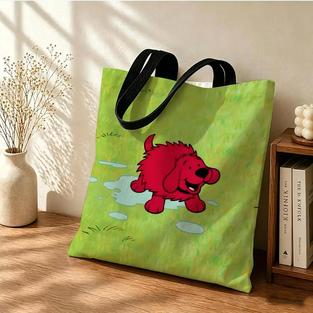 C-clifford The Big Red Dog Storage Bags Handbag Women Casual Underarm Top Handle Bag Lady Shopping Travel Bags Storage Bags - view 5