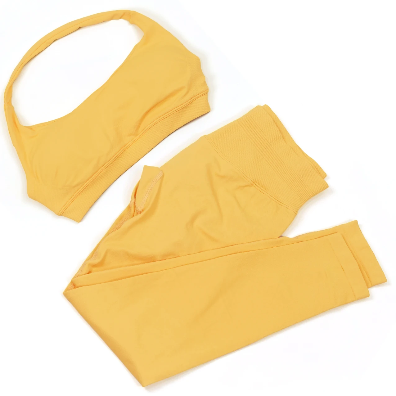 Mileegirl عالية دعم النساء اليوغا السراويل مجموعات سلس 2 قطعة الرياضة الرسن الصدرية مجموعة الدافئة قطب بعقب الصالة الرياضية طماق الجوارب القمم