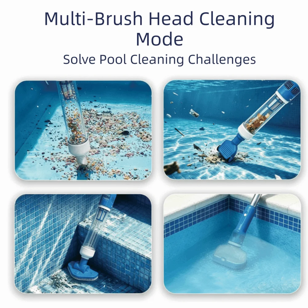 High-Efficiency Cordless Handheld Sewage Suction Device Modular Handheld 3-in-1 Swimming Pool Device Cordless 3-in-1