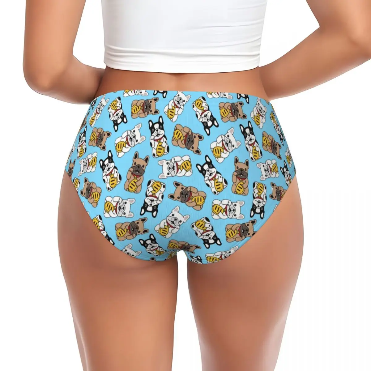 Custom French Bulldog Cute Dogs Brief Panties Women's Breathable Underwear