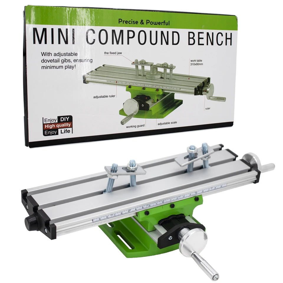 

Compound Worktable X-Y Adjustable Cross Slide Bench Table for Milling Drilling Multifunction Tool Mini Lathe