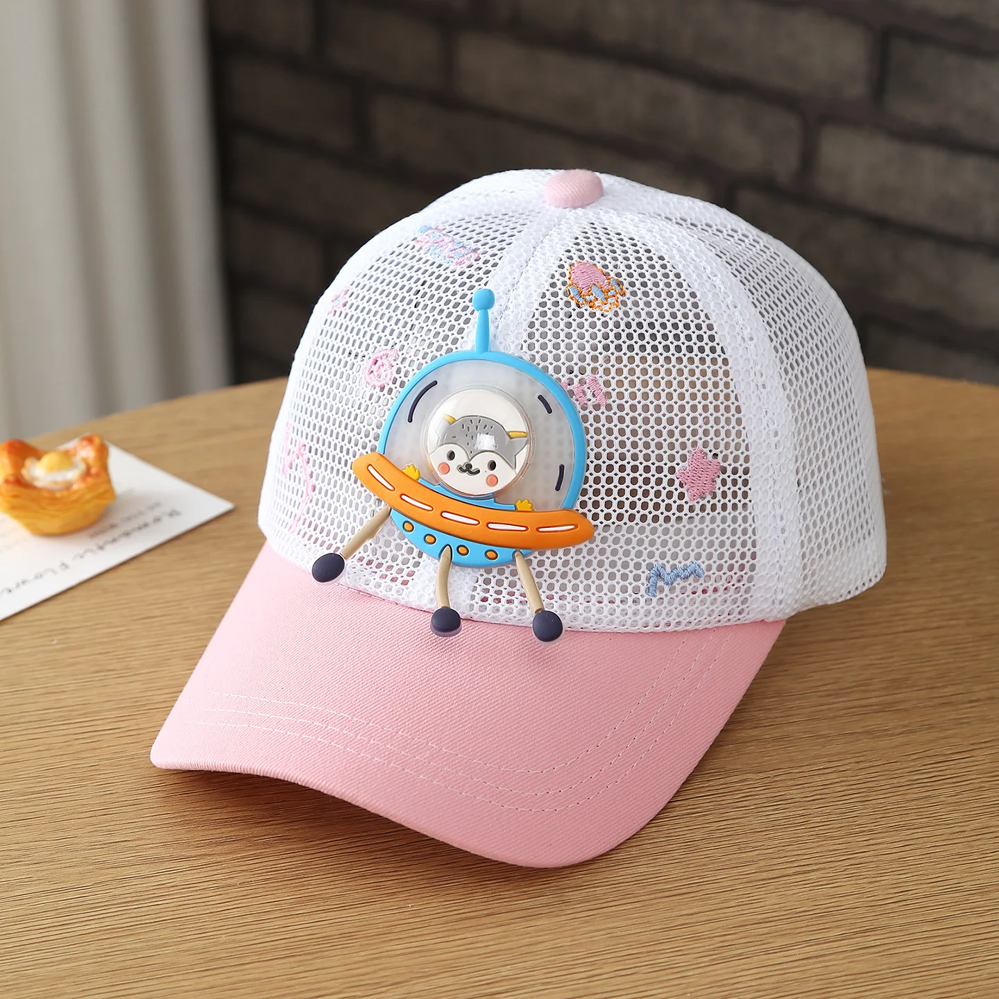 Children's Spring/Summer Space Ship Design Breathable Full Net Silk Brimless Outdoor Versatile Mosquito Repellent Baseball Cap view 3