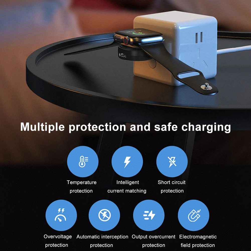 قاعدة شحن لاسلكية التوصيل والتشغيل، قاعدة شحن فعالة لتبديد الحرارة لساعة أبل 1-8 الجيل