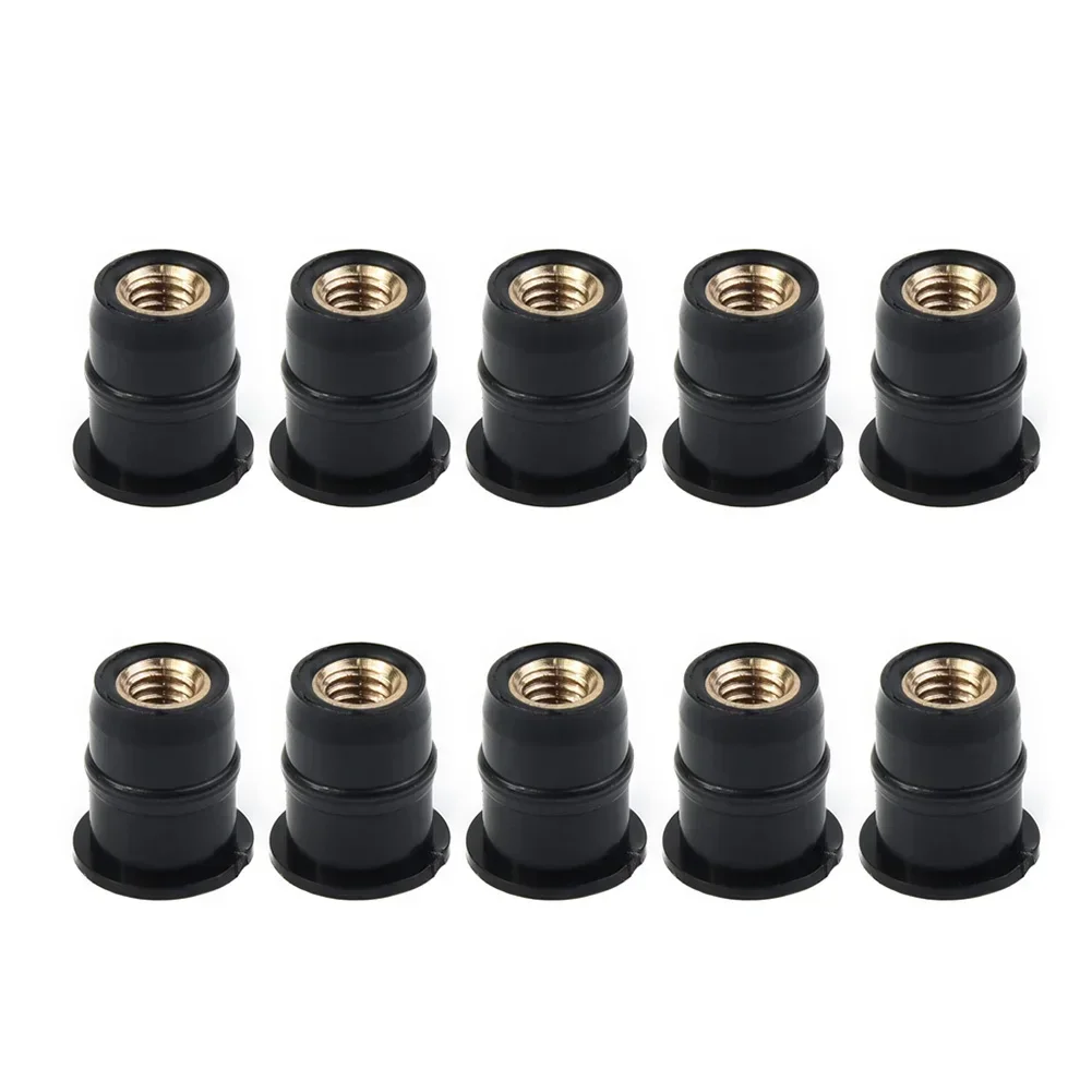 10PCS Universal M5 Rubber Nuts Motorcycle Windscreen Windshield Bolts Screws Nut Fastener Rubber Brass Motorcycle Accessories