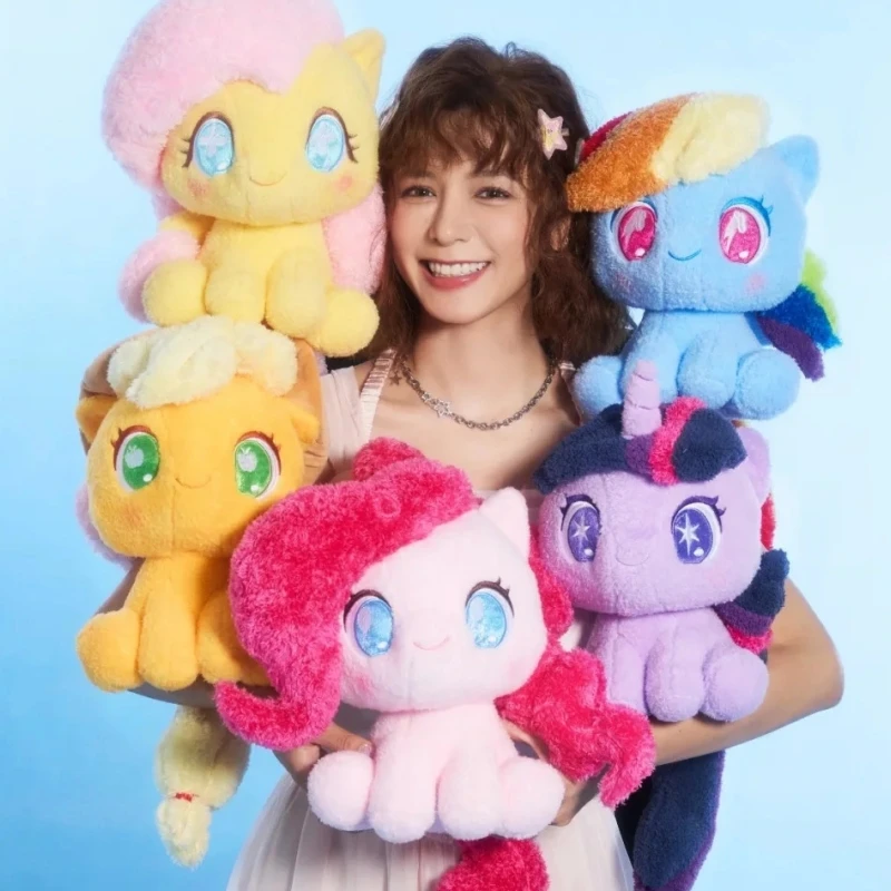 

Подлинная My Little Pony 2024, новая сидящая кукла, игрушки Fluttershy Applejack, Twilight Sparkle Pinkie Pie, мягкая подушка, подарочная модель