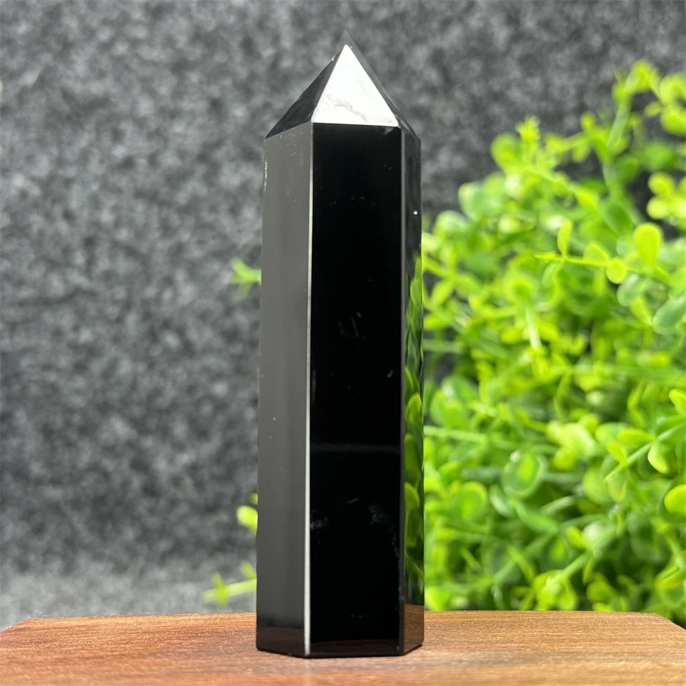 Natural Obsidian Obelisk Reiki Energy Bar Spiritual Healing Meditation Home Decor Polished Office Ornament Witchcraft