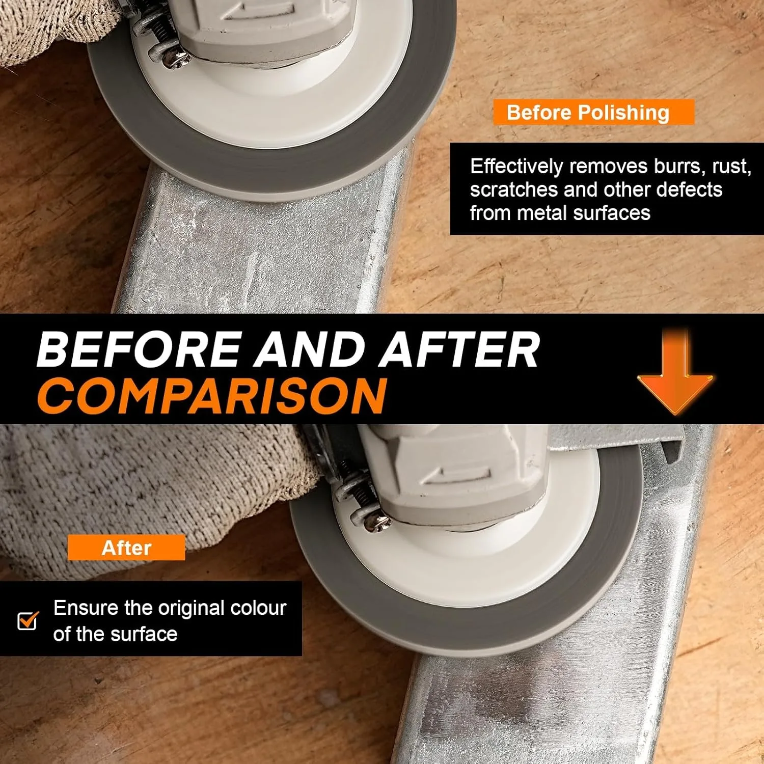 Roue de polissage en Fiber de Nylon 115mm 125mm, disque de ponçage abrasif pour meuleuse d'angle, métal, travail du bois, nettoyage du verre, outil abrasif