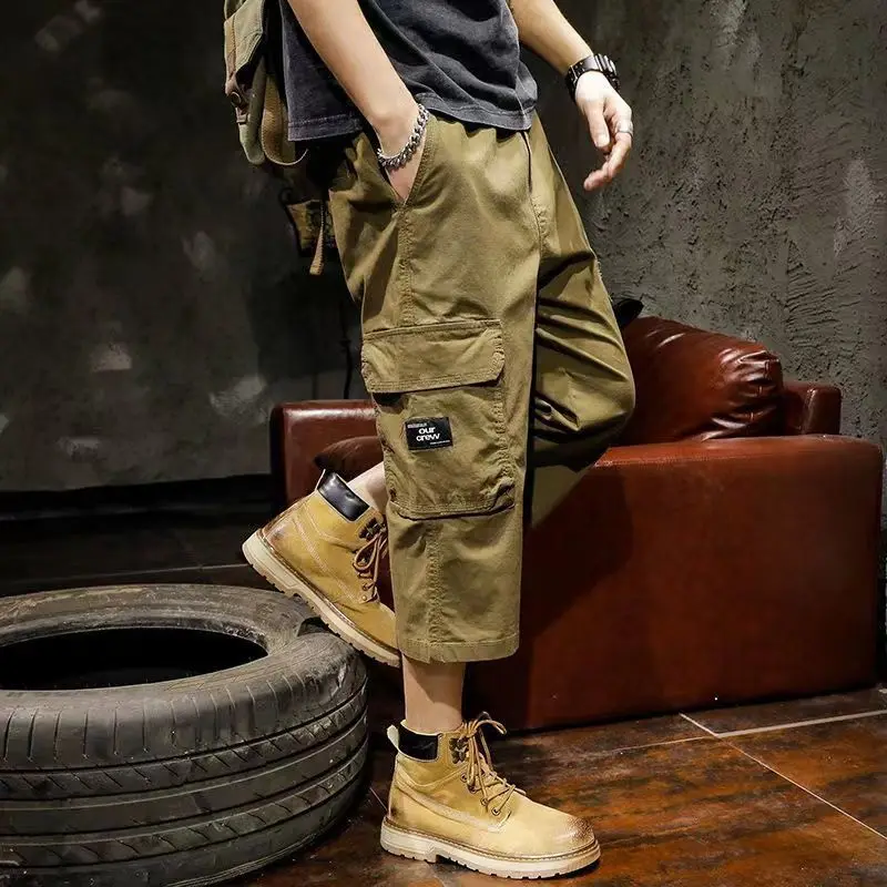 

Men's Cargo Long Shorts, American Streetwear Big-Pocket Shorts for Man, Oversized Summer Shorts